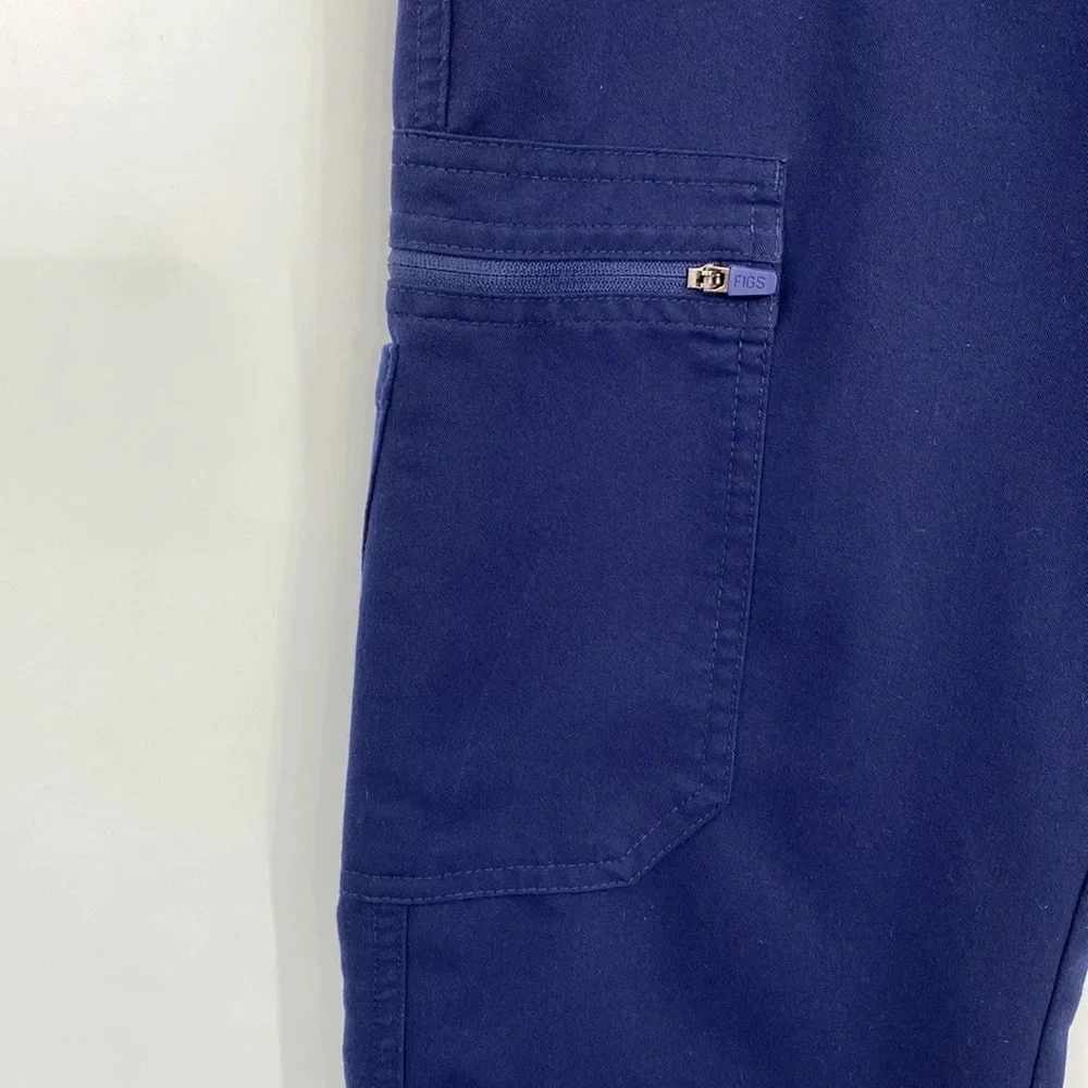 FIGS Technical Collection Cargo Scrub Pants Mens Size Medium Blue Nursing‎